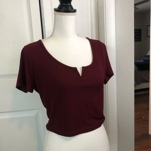 Maroon Crop Top